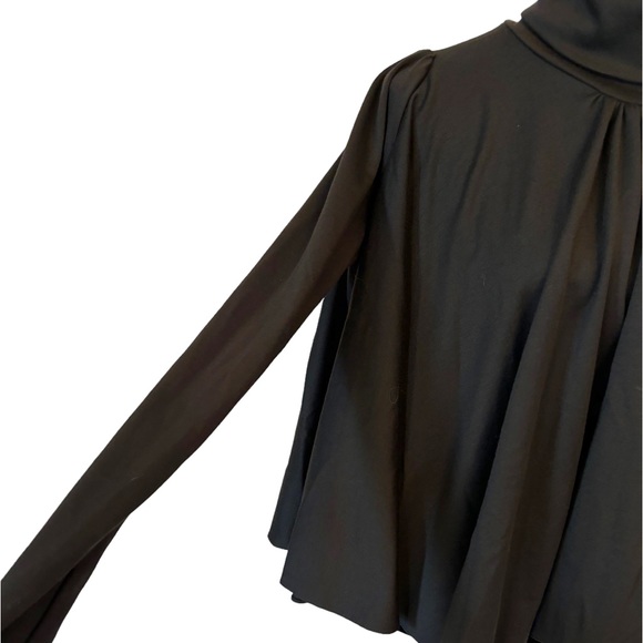 Laura Galic Couture Black Babydoll Turtleneck Flowing Top - Picture 3 of 5